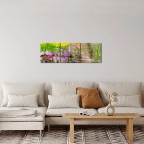 Tablou cu abstracție - pictura (cu ceas) (90x30 cm)