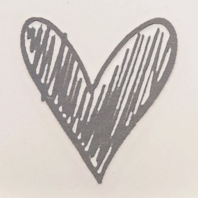 Set de 6 căni ceramice Inimioară II, 90 ml, gri