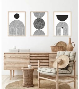 SET 3x pictură în ramă foto 50x70 cm negru/alb