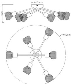 Lustră aplicată Globo 54028-6S FIASTRA 6xE14/40W/230V
