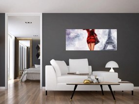 Tablou - Femeie și Turnul Eiffel (120x50 cm)