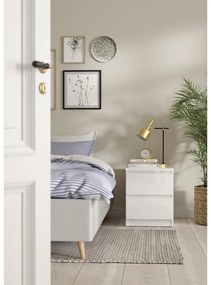 Noptieră Simplicity III, alb lucios