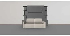 Set pat rabatabil dublu (150X200) cu 2 headboard-uri, 2 biblioteci(50 cm), canapea 2 locuri - Nova Small Bookcases&Royal Sofa Set