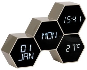 Ceas cauciucat cu alarmă Karlsson Six in the Mix, negru - auriu