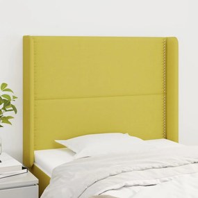 3119437 vidaXL Tăblie de pat cu aripioare, verde, 103x16x118/128 cm, textil