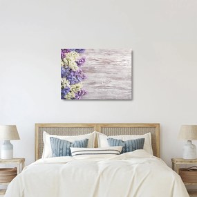 Tablou pe sticlă - Liliac pe lemn (70x50 cm)