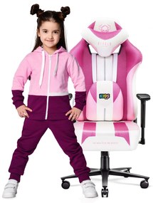 Scaun gaming din material pentru copii Diablo X-Player 2.0: Marshmallow Pink / roz, Kids Size Diablochairs