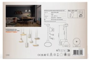 Lustră pe cablu Ledvance DECOR ipsos 1xE27/25W/230V d. 22 cm ipsos alb