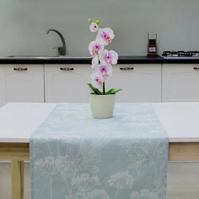 Traversa de masa 50x170 cm, 100% bumbac, verde mint/alb