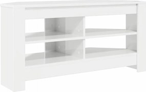 vidaXL DulapdecolțpentruTV Alb lucios 102 x 40,5 x 45 cm Lemn compozit