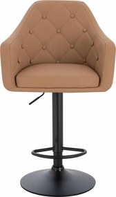 HR831W Scaun Caramel Piele Ecologica Premium Soft cu Bază Neagră