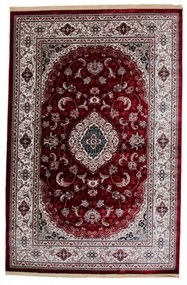 Covor clasic burgundia Isfahan 200x300 covor poliester mecanic pentru living sau dormitor