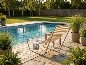 Sezlong de plaja pliabil SAND STRIPES, maro