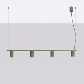 Sollux SL.2714 - Lustră suspendată pe cablu KARBON 4xGU10/10W/230V verde