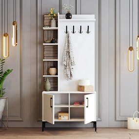 Cuier cu dulap pentru pantofi și rafturi ViyanaWhite