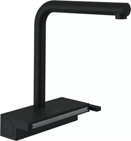 Baterie bucatarie cu dus extractibil negru mat Hansgrohe Aquno Select M81 250 cu 2 jeturi
