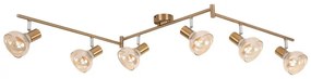 Lustra aplicata design modern Holly 6L auriu/amber