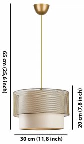 Lustra Cake Metal, Soclu E27, Max 60W, Culoare Crem / Auriu