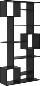 vidaXL Dulap pentru cărți Stejar Negru 92 x 29 x 188 cm Lemn compozit