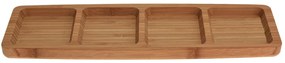 Tava din bambus pentru aperitive 4 compartimente,  33x10x2 cm, Excellent Houseware