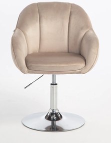 HR2055N Scaun Latte din Catifea cu Bază Cromata