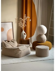 Fotoliu puf pentru copii maro deschis cu tapițerie din țesătură bouclé Chair – Wigiwama