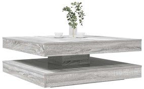 vidaXL Măsuță cafea rotativă 360 grade, sonoma gri 90x90x34,5 cm