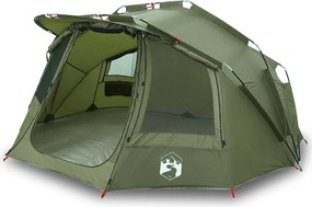 vidaXL Cort de pescuit 5 persoane, verde măsliniu, impermeabil