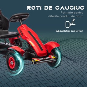 HOMCOM Kart cu Pedale pentru Copii 5-12 Ani, 121x58x61 cm, Roșu | Aosom Romania
