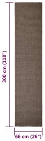 Covor din sisal natural, maro, 66x300 cm Maro, 66 x 300 cm
