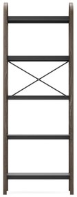 Etajeră neagră/în culoare naturală cu aspect de lemn de nuc 61x170 cm Bellwood – Umbra