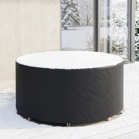 Outsunny Husă impermeabilă pentru mobilier de grădină pentru masă rotundă, țesătură Oxford 420D pentru exterior, Ø200 x 80 cm, negru | Aosom Romania