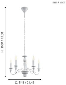 Eglo 49851 - Lustră CAPOSILE 5xE14/40W/230V