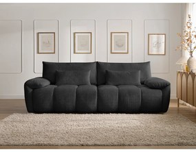 Canapea neagră cu tapițerie din chenille 264 cm Ivane – Bobochic Paris