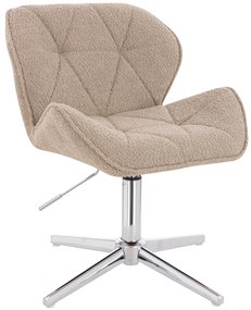 HR111CROSS Scaun Latte Boucle cu Bază Cromata