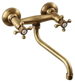 Baterie în culoarea bronzului pentru chiuvetă cu montare pe perete (1 ieșire) Antea – Sapho