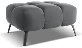 Taburet gri cu tapițerie din catifea Nalu – Makamii