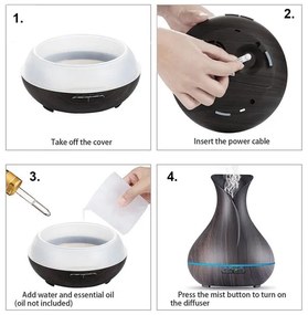 Umidificator și ionizator de aer LED RGB 400 ml