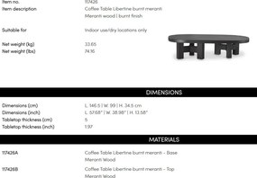 Masuta eleganta design LUX din lemn de meranti Libertine