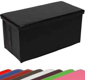Bancă pliabilă cu spațiu de depozitare - negru
