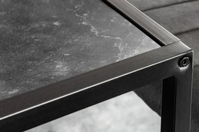 Masa din bar design industrial Slim Line 120cm, negru efect de marmura