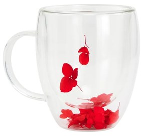 Set 6 Cani Cafea Sticla Perete Dublu Flori Uscate 250 ML
