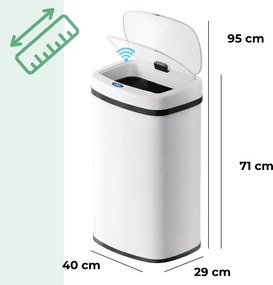 Coș de gunoi cu senzor DEUS, 58 litri, alb Jurhan