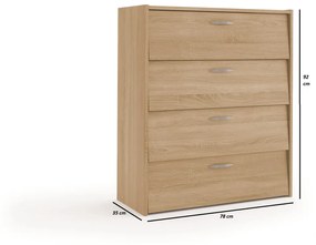 Pantofar cu usi rabatabile si rafturi ,stejar sonoma ,Bortis Impex 78X92X35 CM