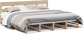 vidaXL Cadru de pat fără saltea, 200x200 cm, lemn masiv pin