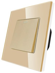 Intrerupator Simplu Mecanic cu Reset / Revenire LUXION cu Rama din Sticla