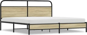 vidaXL Cadru de pat metalic fără saltea, stejar sonoma, 180x200 cm