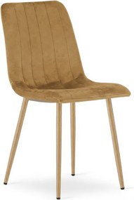 Scaun din catifea maro LAVA GOLDEN OAK