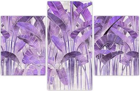 Tablou - Frunze violet în tencuială (90x60 cm)