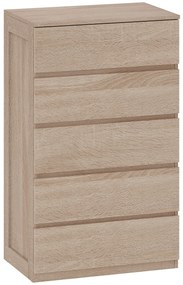 HOMCOM Comodă pentru Depozitare cu 5 Sertare, Comodă Înaltă, Comodă cu Ghidaje Metalice și Mânere Scanalate, Alb | Aosom Romania